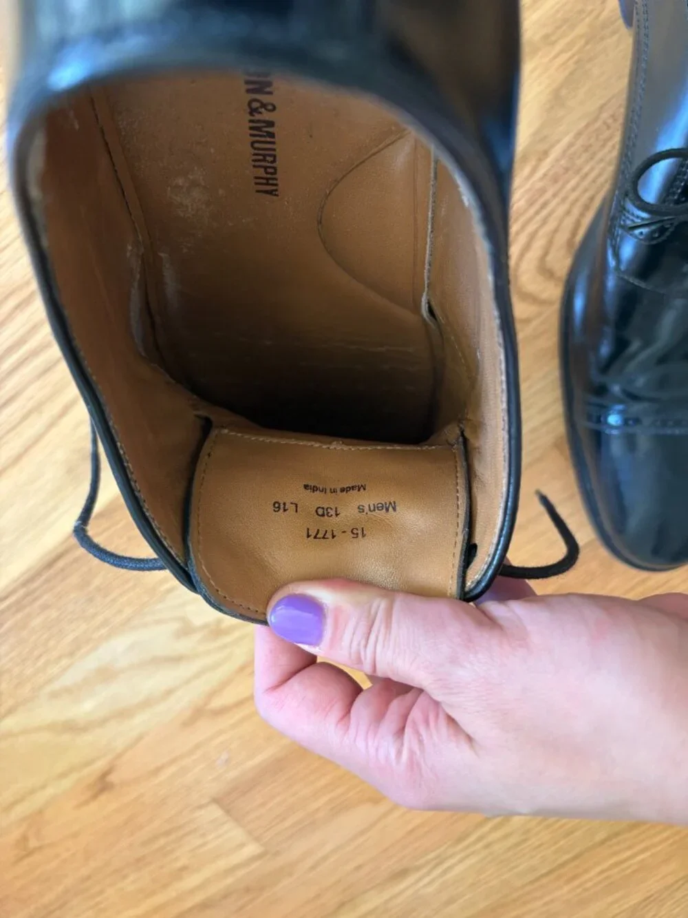 Johnston & Murphy Bradford Cap Toe Black Dress Shoes - size 13